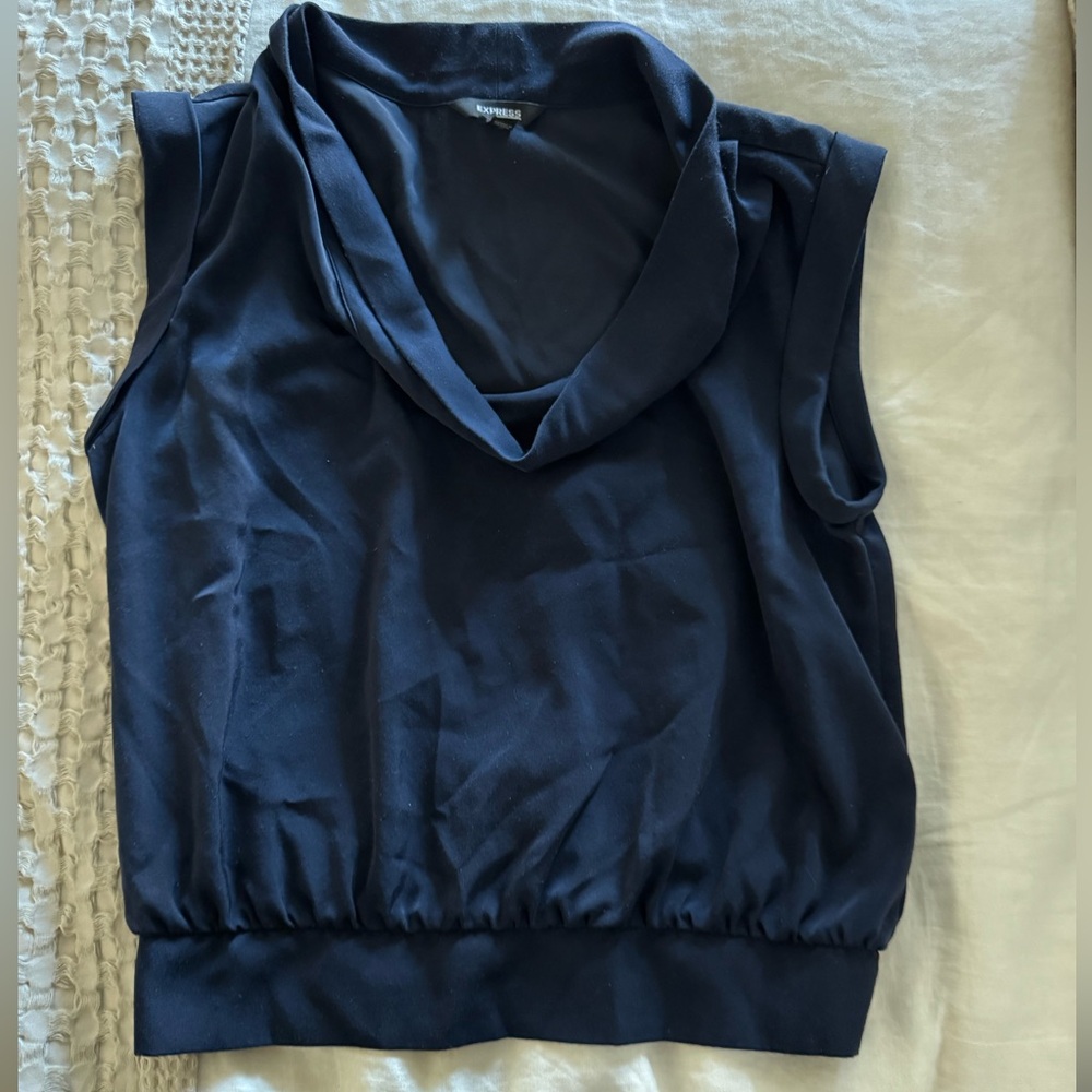 Express Navy Sleeveless Blouse